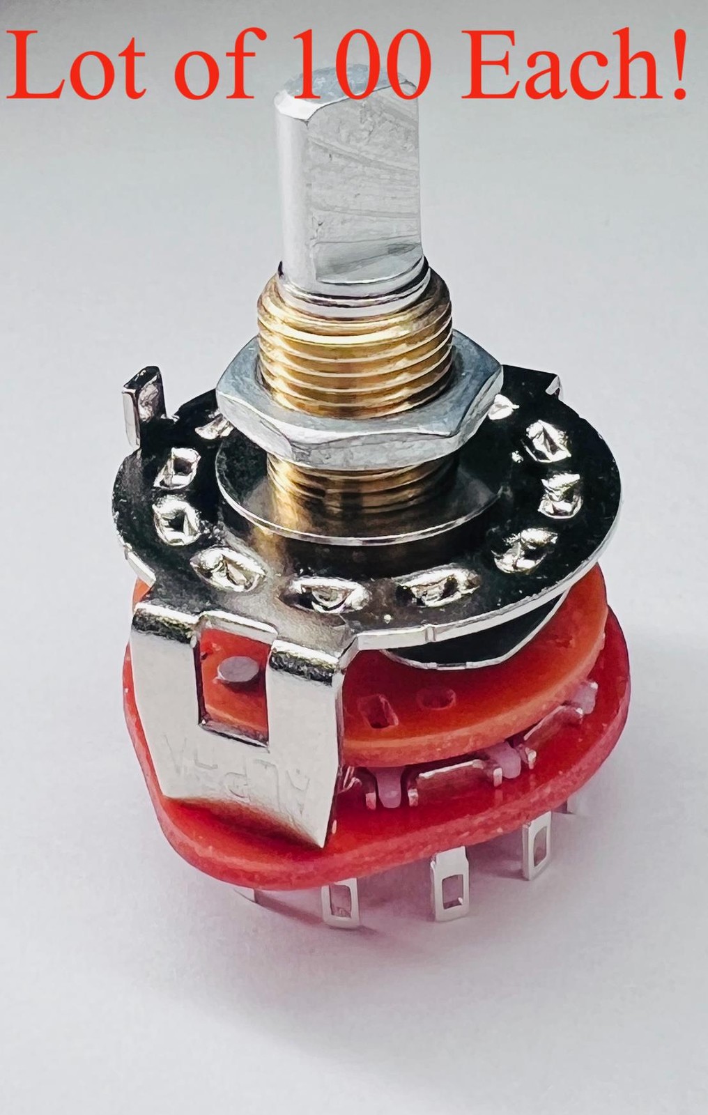 Alpha SR2511F-26FN Rotary Switch 2-Pole 6-Pos 300ma 125VAC N.S. Solder Lot / 100