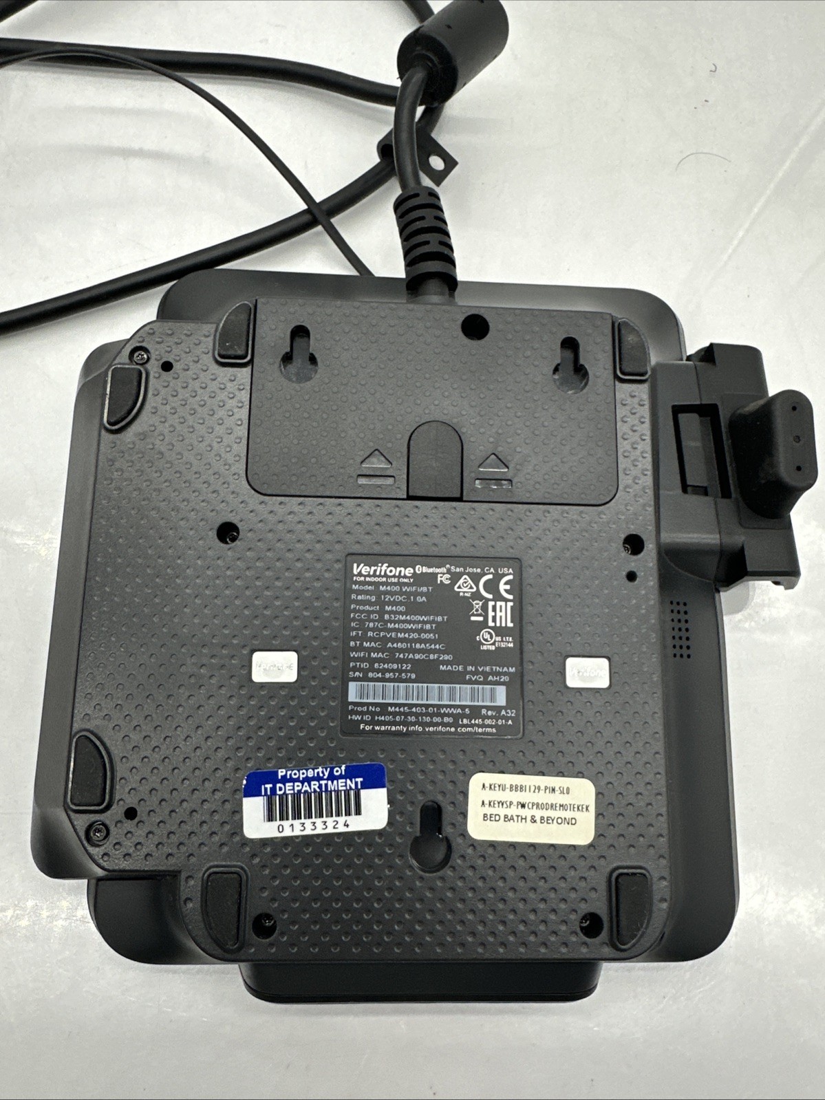Verifone M400 WiFi/BT Credit Card Terminal Payment Reader w/ PoE Adapter