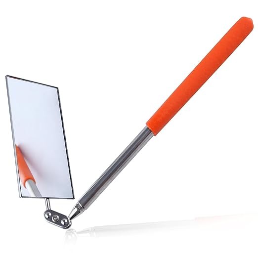 Extendable Auto Inspection Mirror with 360° Swivel Rectangu Style: 19.5-Orange