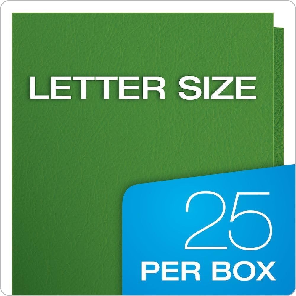 Oxford Two Pocket Folders, Textured Paper, Green, 25 Count (Pack of 1), Green
