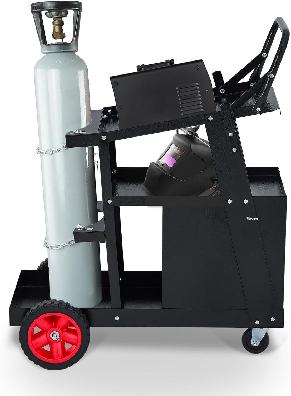 Welding Cart with 4 Drawers & Gas Tank Holder for Welder MIG TIG Plasma Cutter