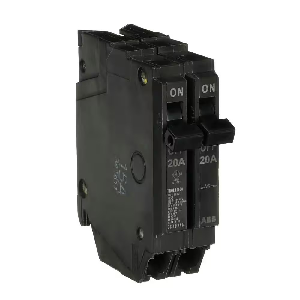 2-20 Amp Single-Pole Tandem 120-Volt/240-Volt Circuit Breaker (THQLT2020A)