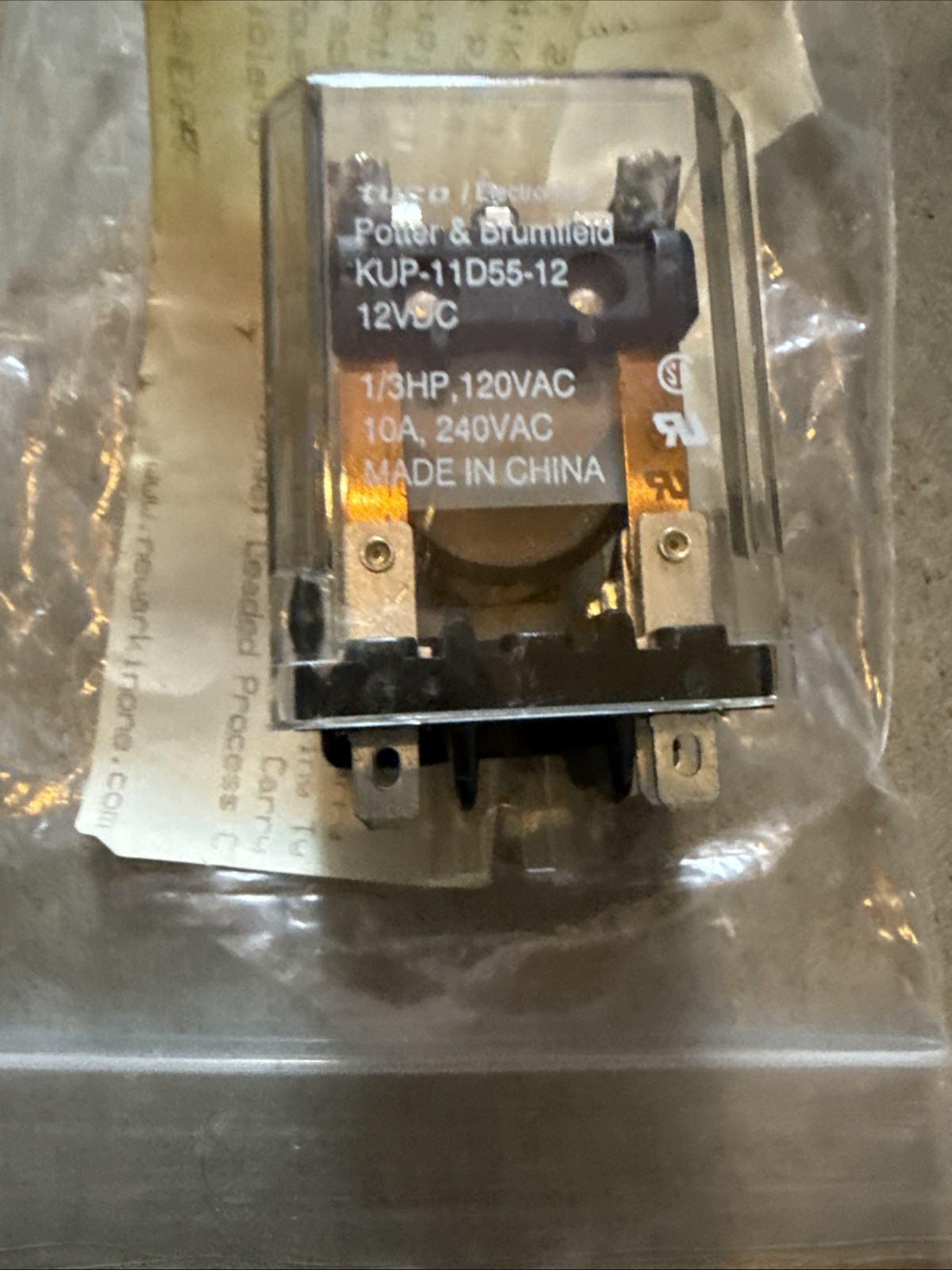 Power Relay 12VDC, DPDT, 10A, POTTER & BRUMFIELD / TE CONECTIVITY KUP-11D55-12