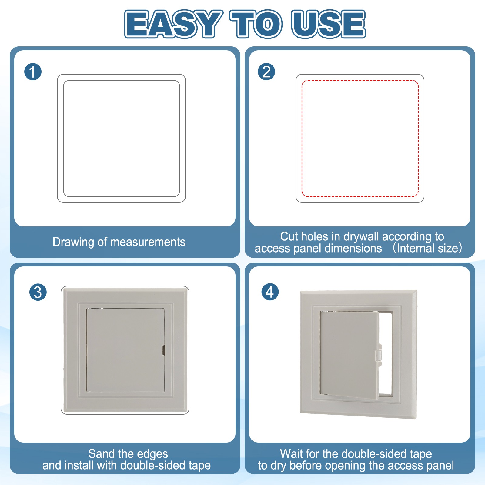 Access Panel for Drywall 9.65×5.71 Inch 1 Set Access Door with Tape White