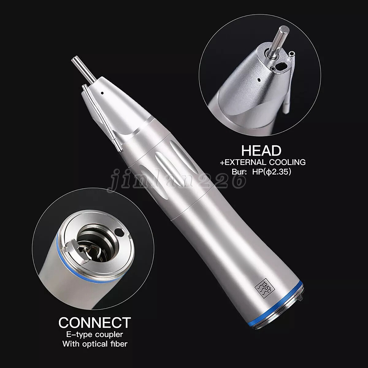 Dental Surgical Straight Handpiece 1:1 Implant Cone Nose Fiber Optic SANDENT