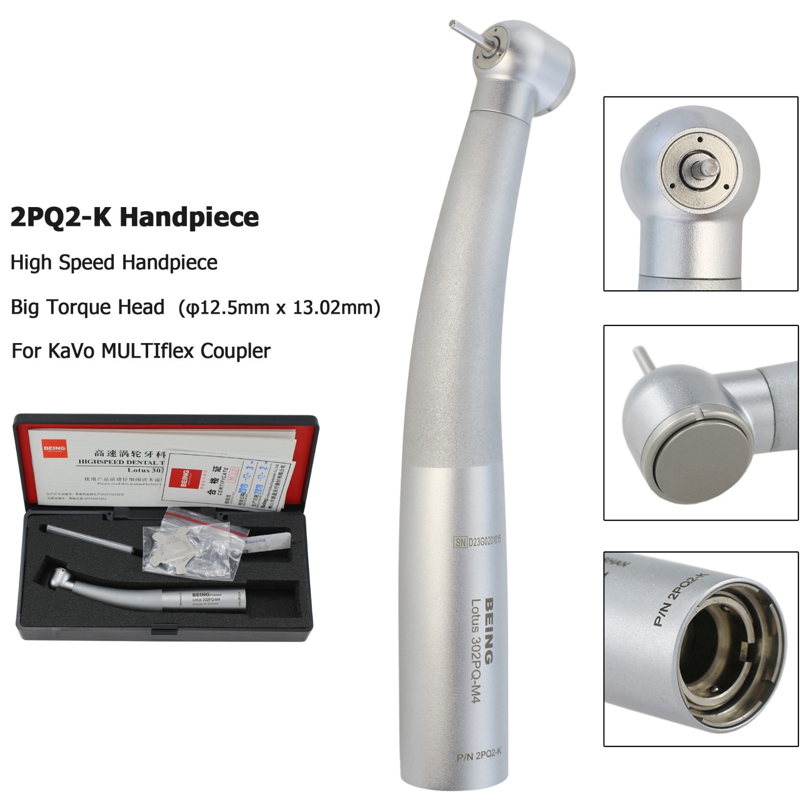 10 BEING Dental High Speed Handpiece Air Turbine 4 Hole KAVO MULTIflex Coupler