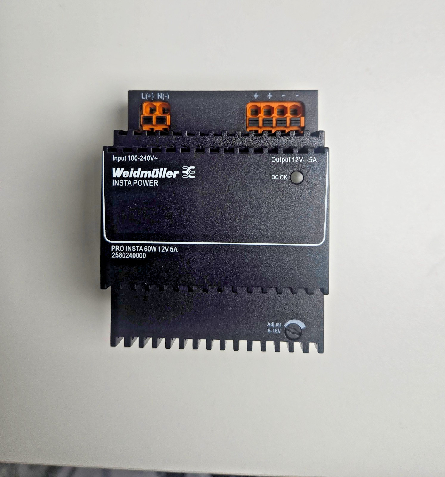 Weidmuller PRO INSTA 60W 12V 5A switching power supply 2580240000