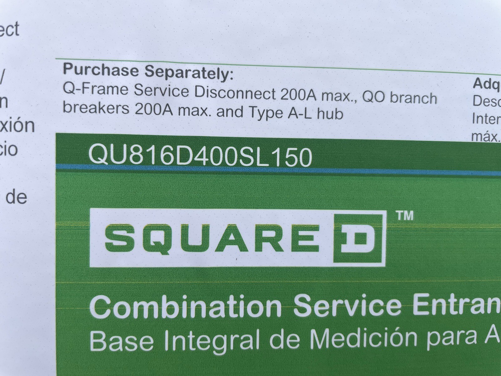 Square D 400A Meter Main Disconnect 400 AMP QU816D400SL150 (BRAND NEW) ed4u