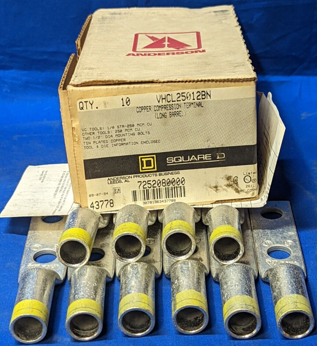 SQUARE-D/ANDERSON COPPER COMPRESSION TERMINAL VHCL25012BN BOX OF 1O