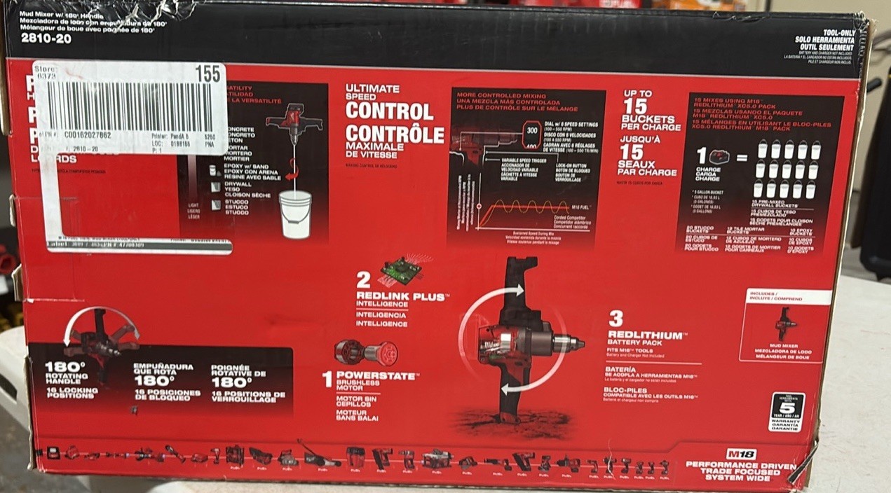 Milwaukee M18 2810-20 Mud Mixer