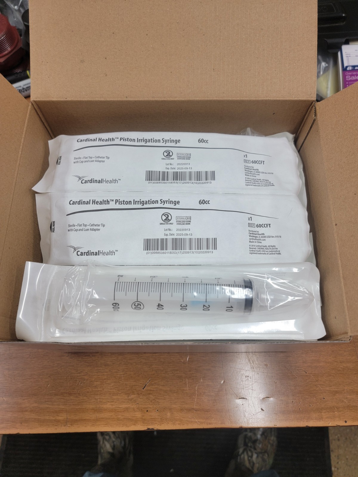 Cardinal 60cc Piston Irritation Syringe 60mL SYRINGE ONLY, Sterile, 25pk