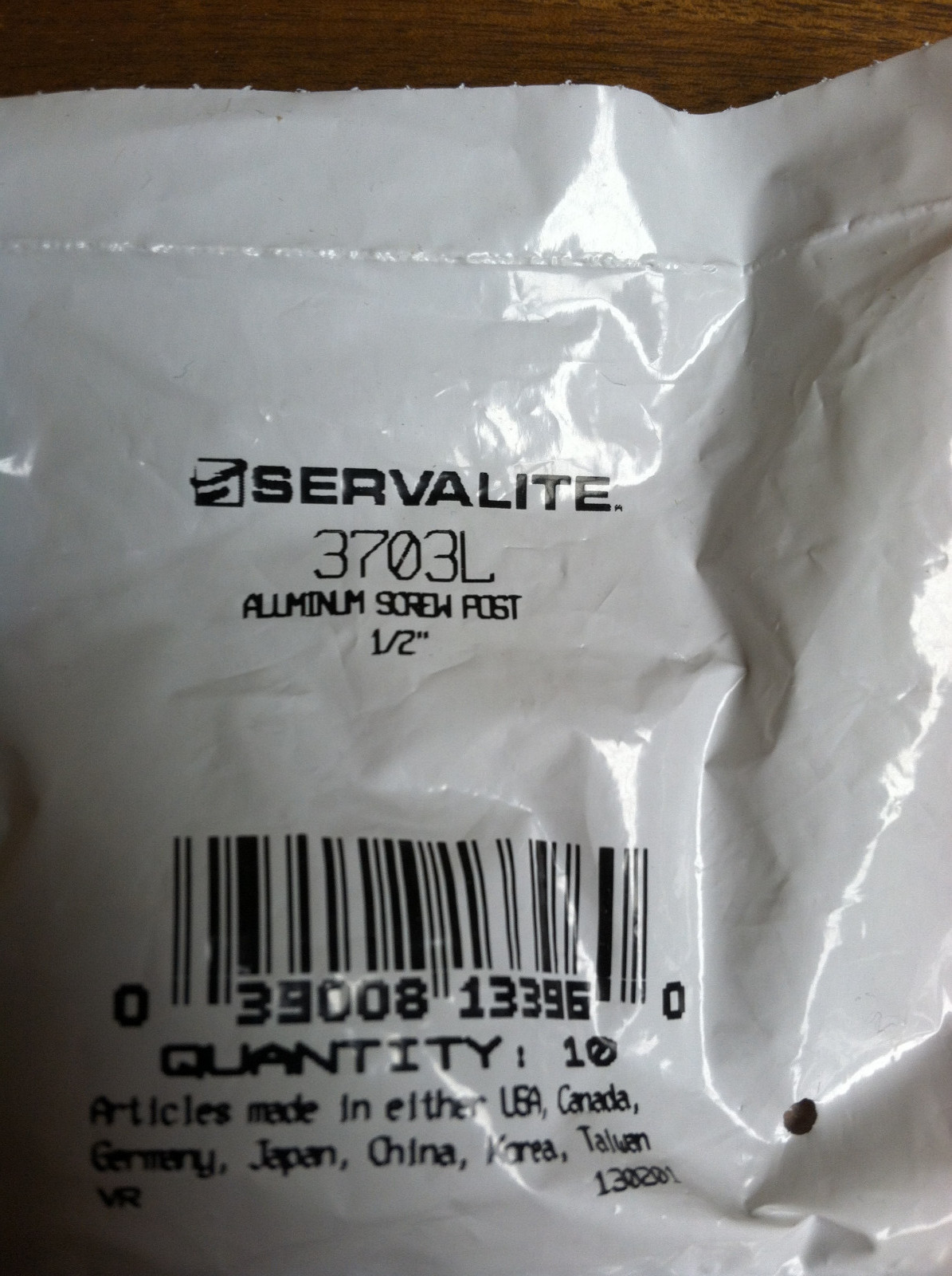 SCREW POST 1/2″ PACK OF 10 ALUMINUM