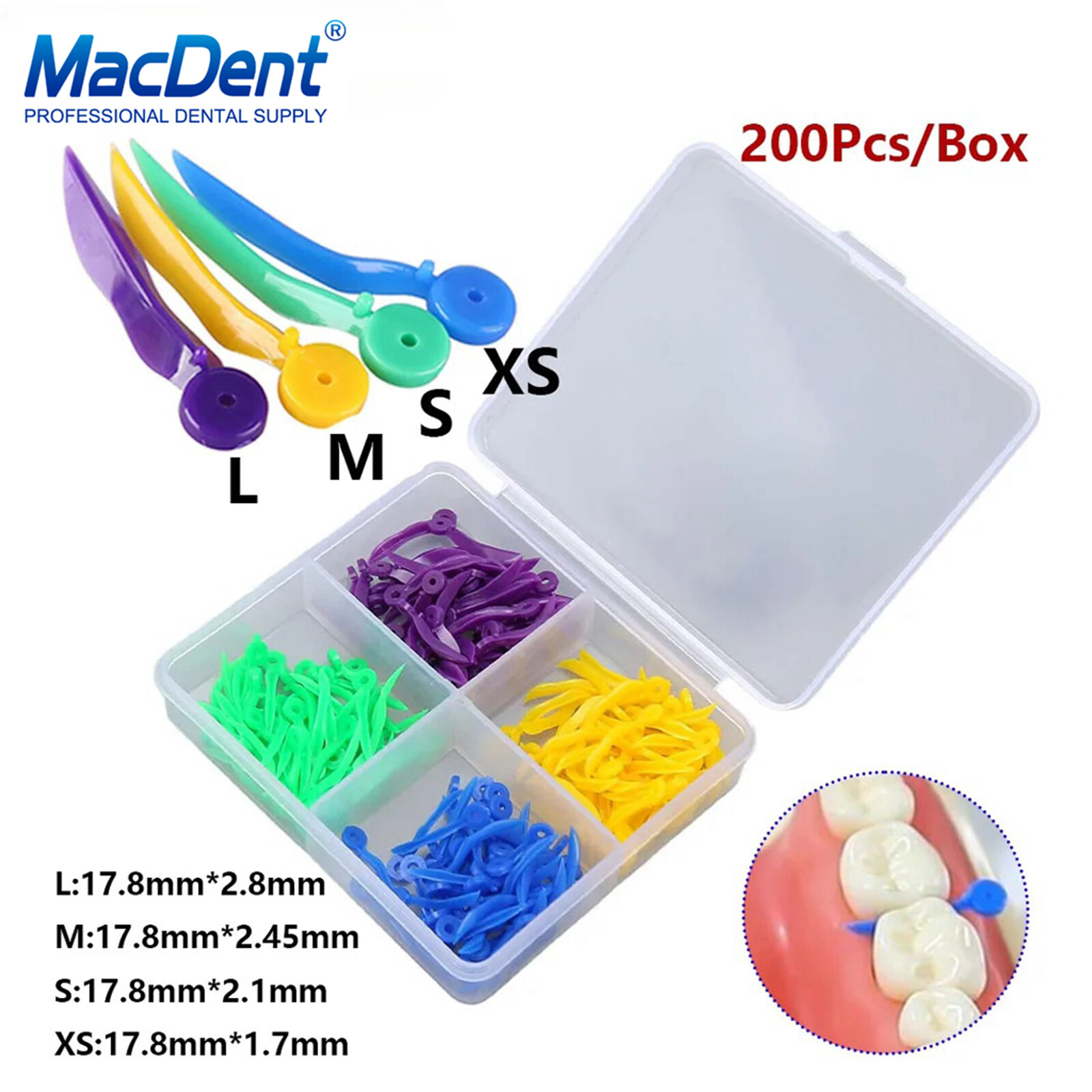 200Pcs Dental Disposable Plastic Wedge With Holes Round Stern Wave Poly-Wedge