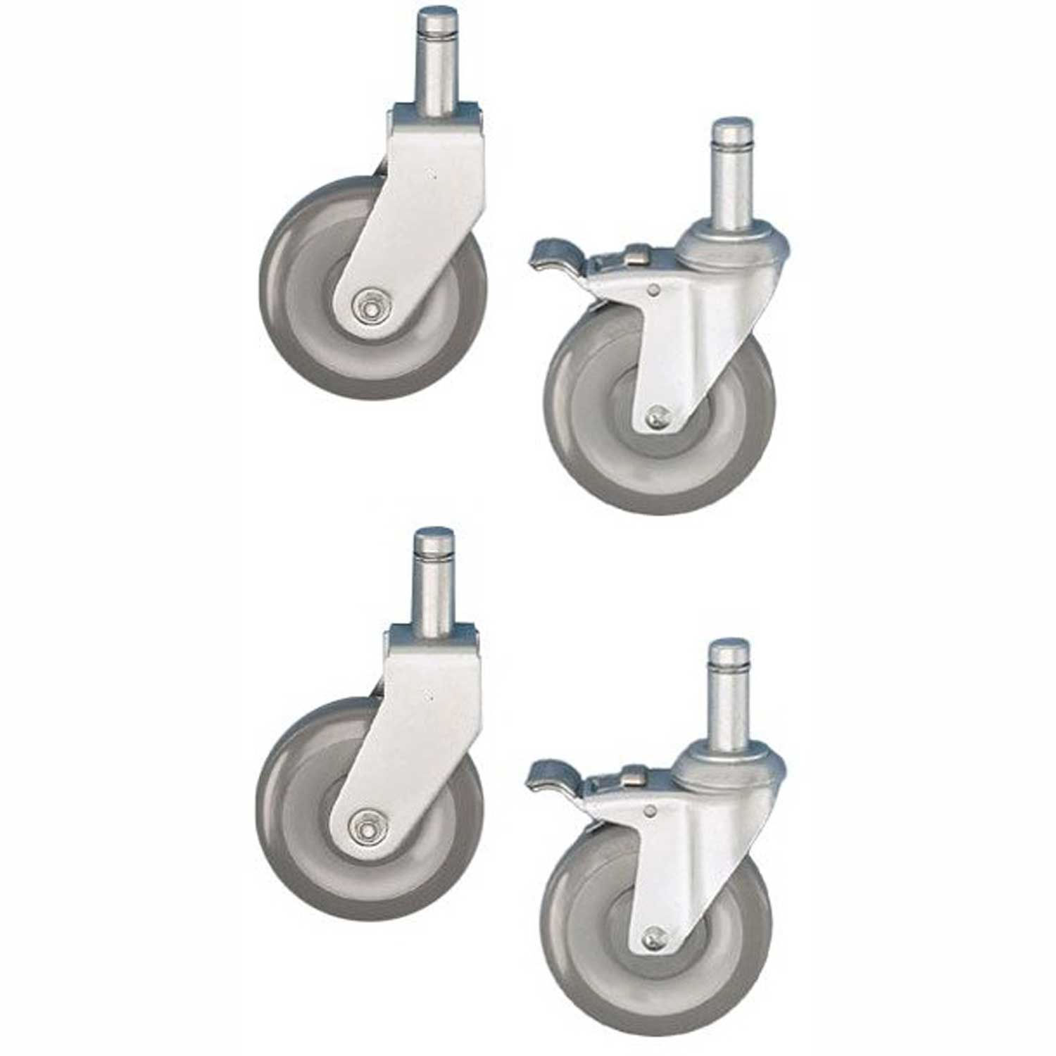 Nexel 5″ (2) Rigid (2) Swivel Casters with (2) Brakes 4/Pk