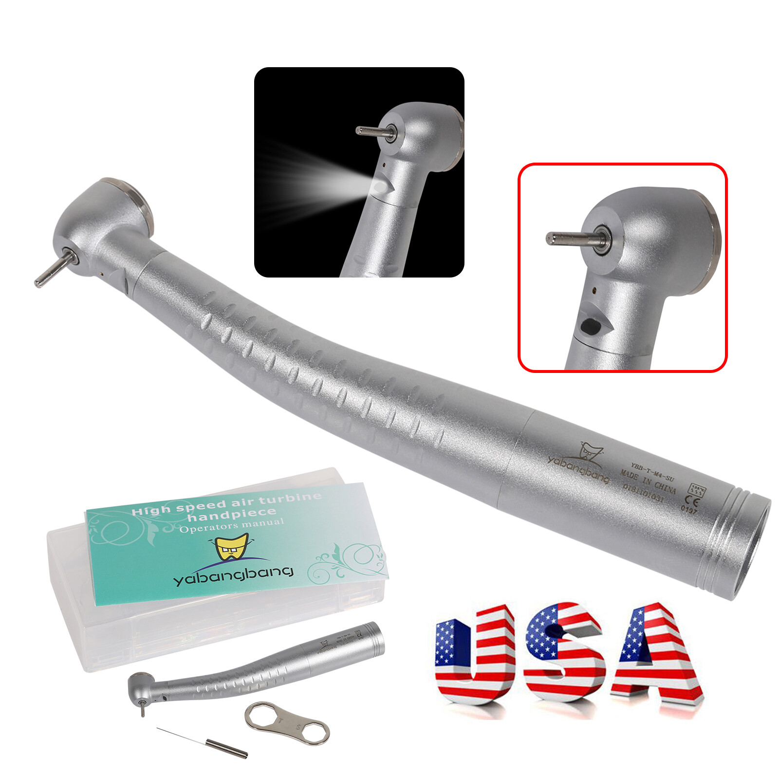1-10*Kv Style Dental High Speed Fiber Optic LED Handpiece fit Coupler 4/6H SA