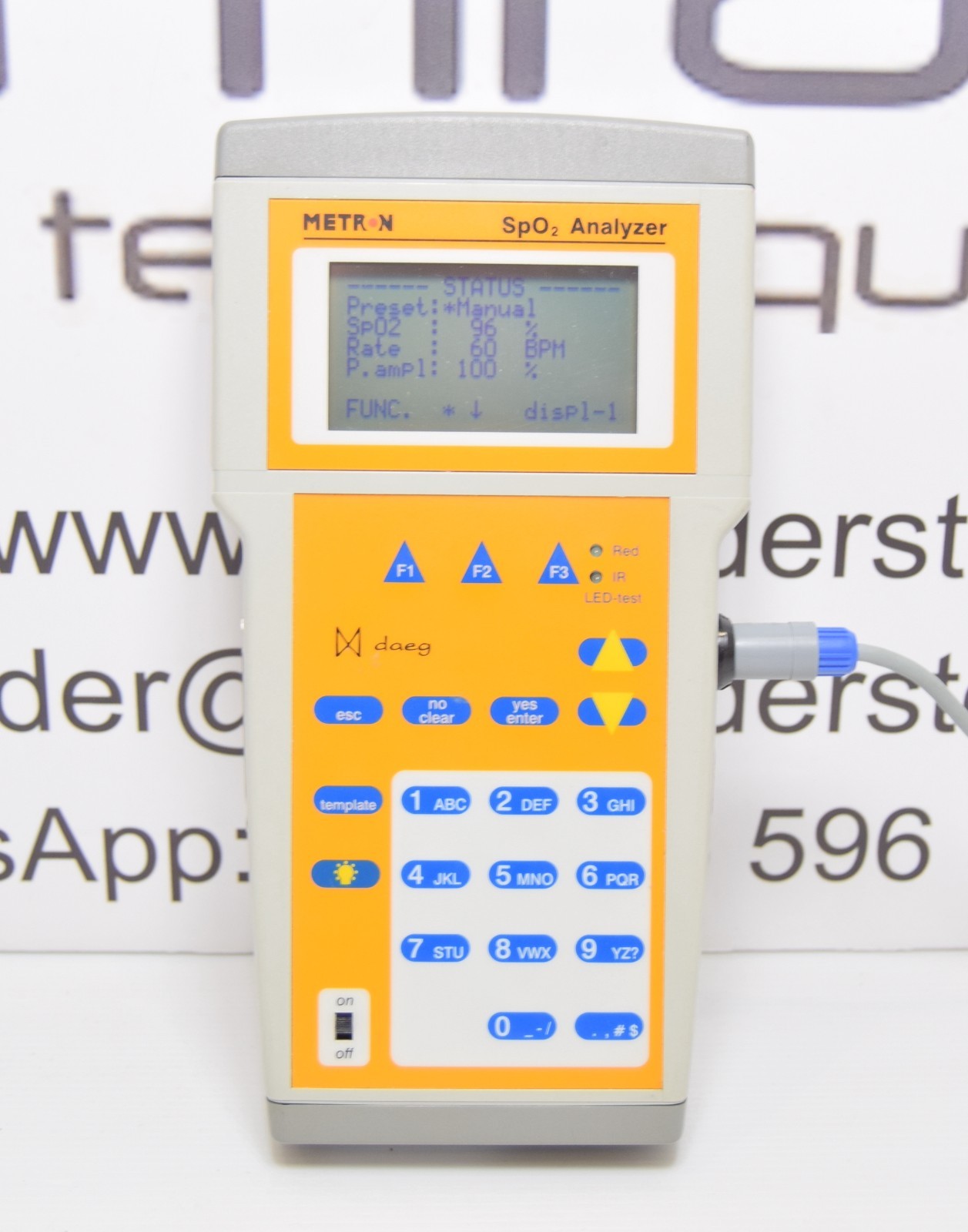 METRON daeg SpO2 analyzer With PTA-1Probe Test adapter box (30 days return)