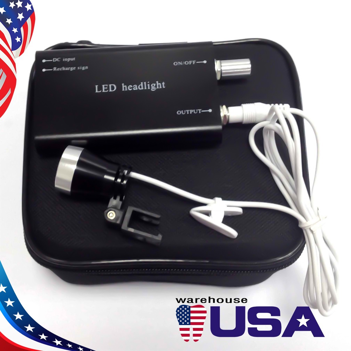 Rechargeable LED Head Light for Dental Surgery 30000 Lux Lightweight Portable