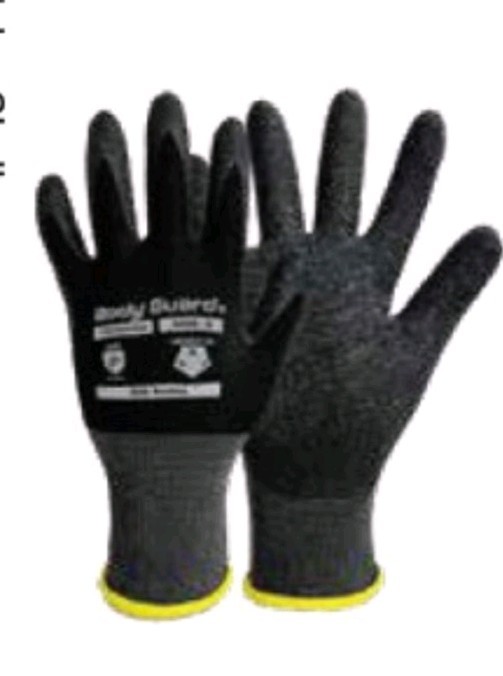 18 Pair Of small, 13ga Black PU Coated, Polyester, Body Guard, Dipped Gloves