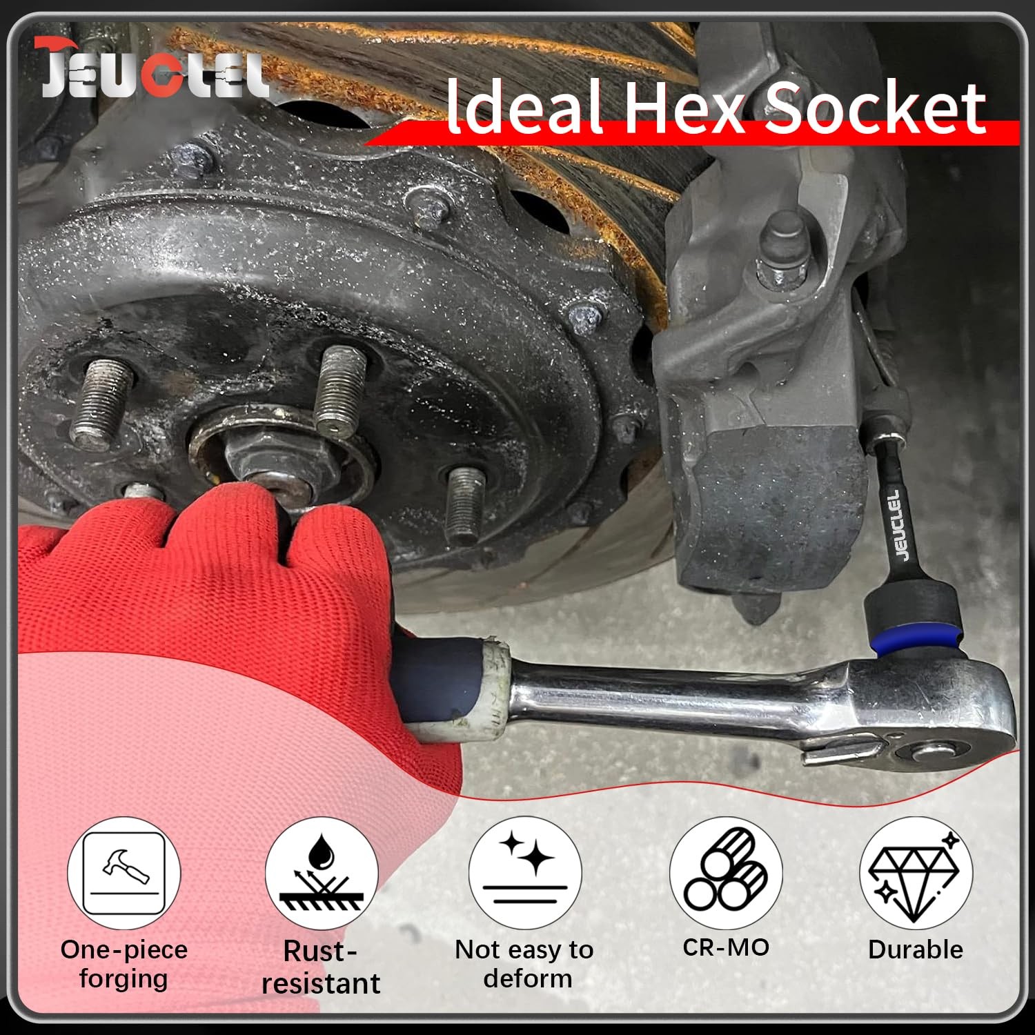 JEUCLEL 17mm Hex Impact Bit Socket, H17 1/2-Inch Drive 1PC | 17MM