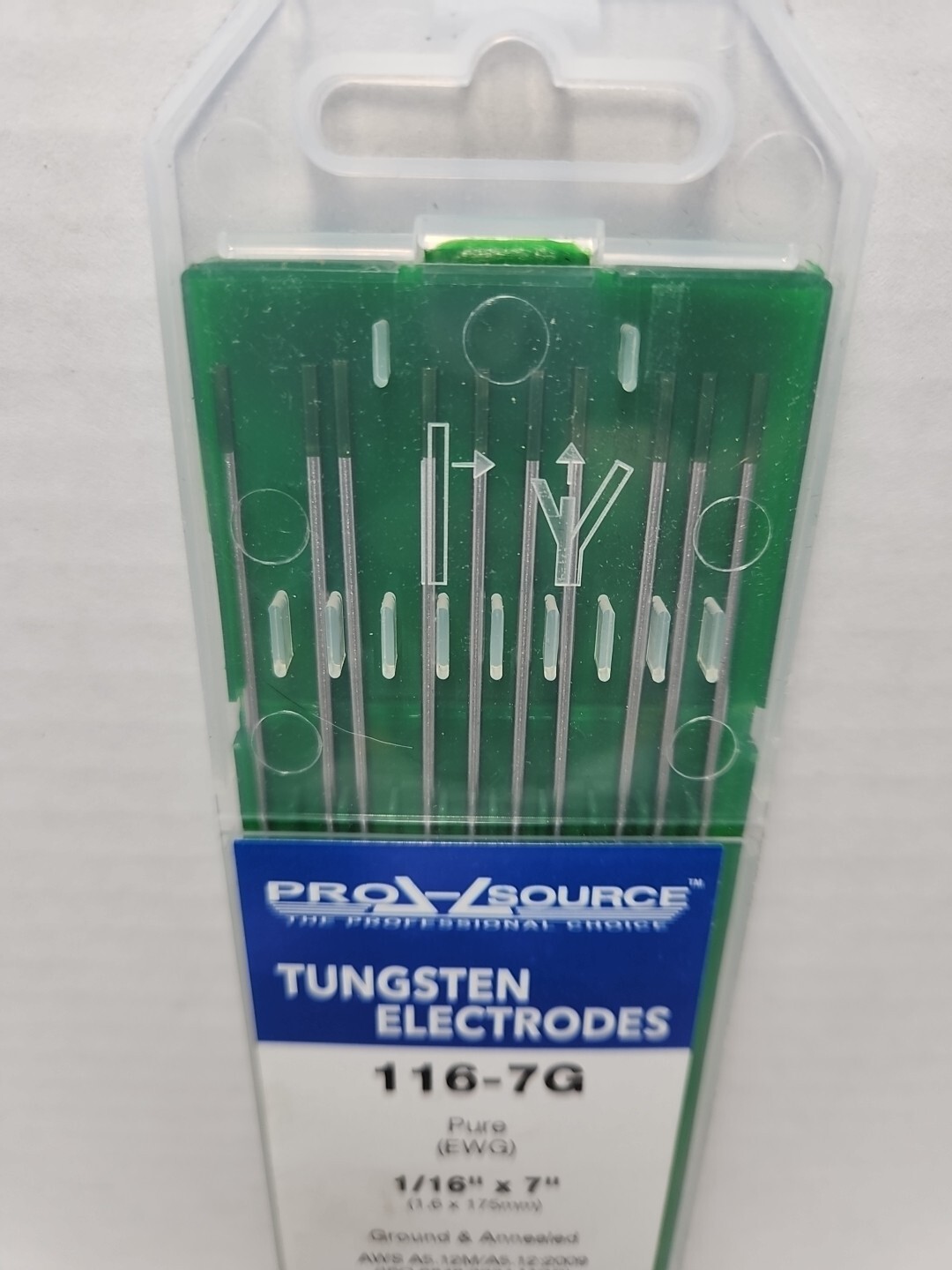 Pro-Source Tungsten Electrodes 116-7G Pure (EWG) 1/16″ ×7 Ground And Annealed