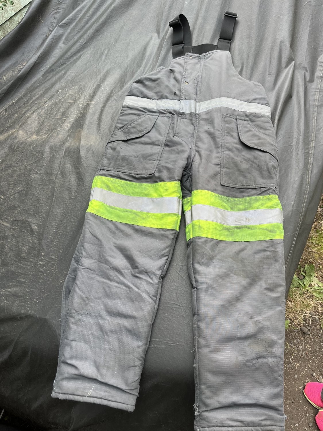 2023 Refrigi Wear 7250R Overalls Mens Large Gray High-visibility Reflective Tape