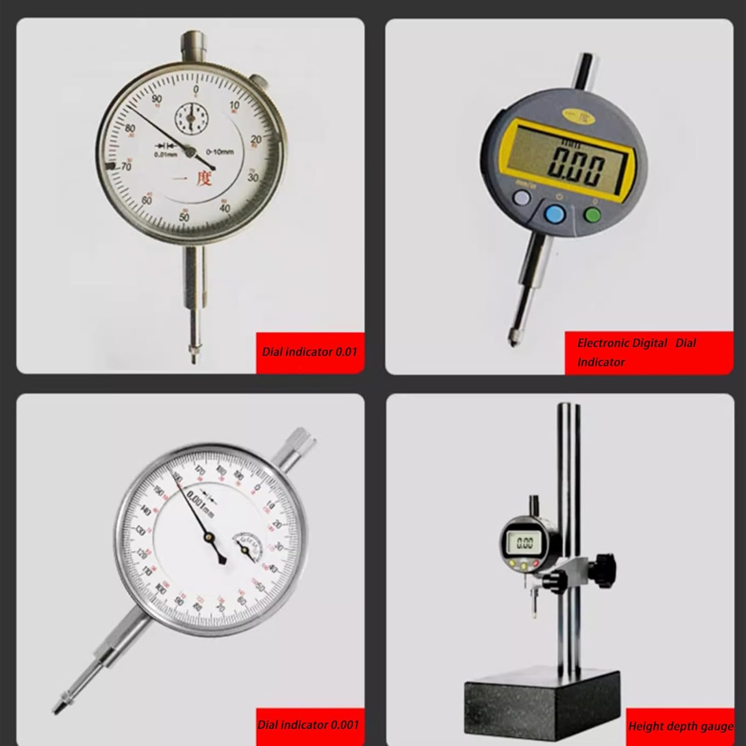 6Pcs Dial Indicator Extension Stem Rod Set,10 20 40 60 80 100Mm Long Extend Rod.