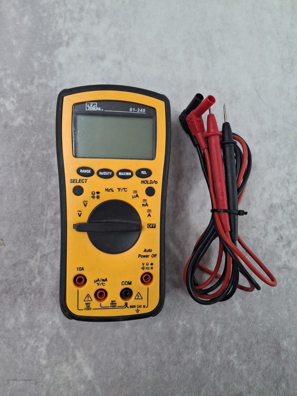 Ideal 61-340 Multimeter Voltmeter Cat III – Handheld – with Probe Test Leads