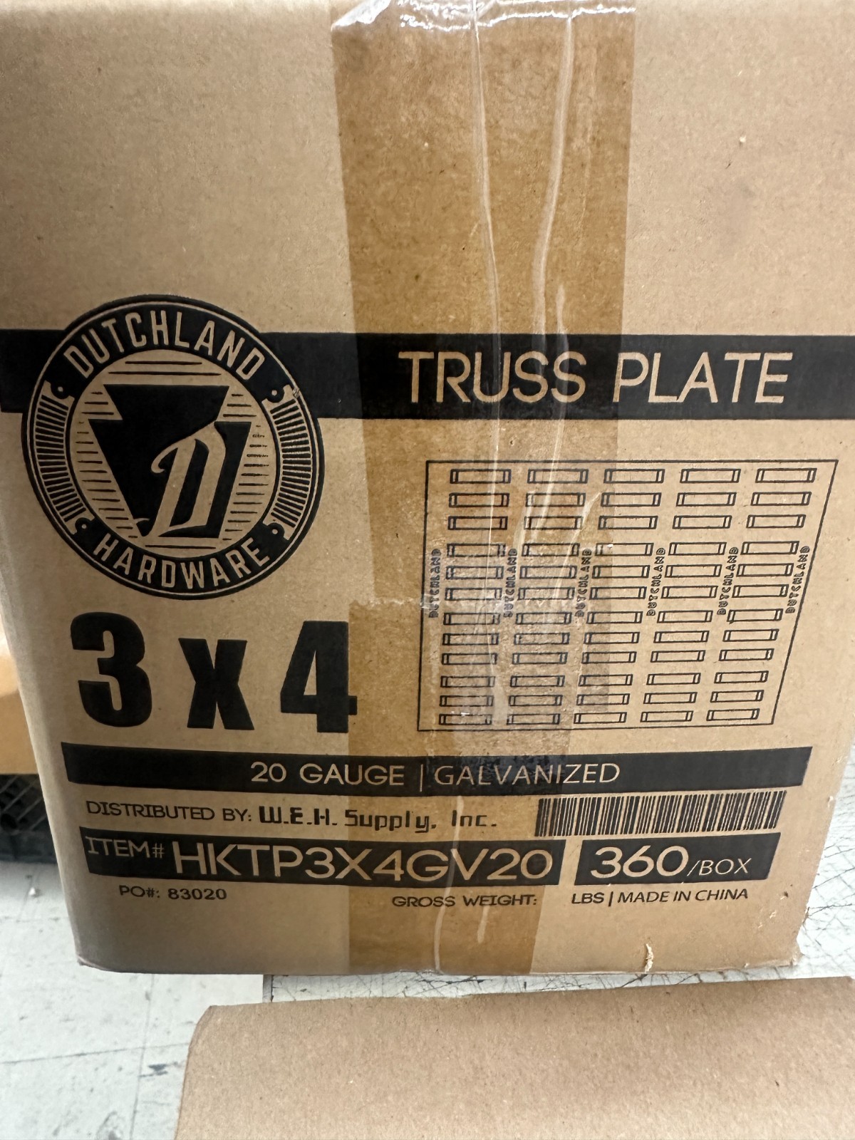 360 QTY 3″ x 4″ Truss Plate Mending Plate Structural Plates Zinc nail tooth