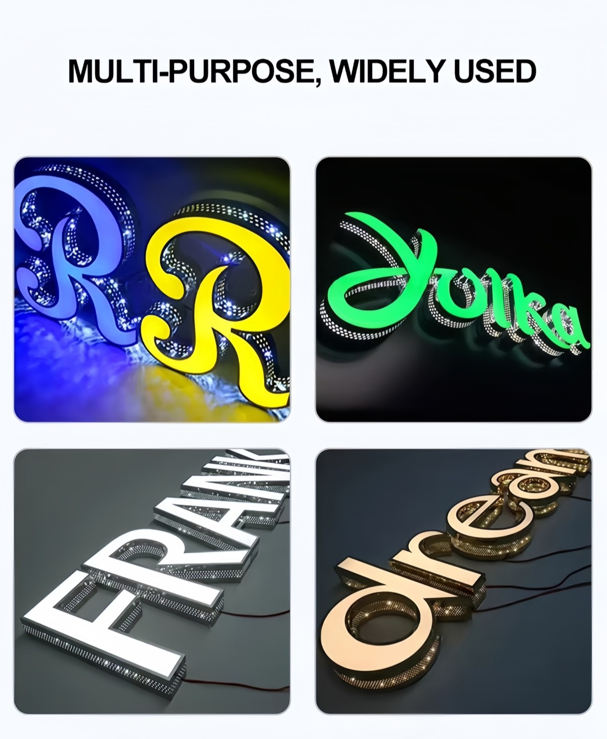 Double-Hemmed Aluminum-Plastic Letter Edge Trim for 3D Sign Letters 108″ / Roll