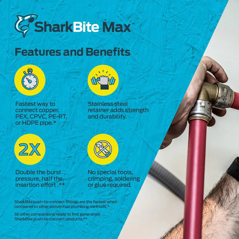 Max 1/2 In. Push-To-Connect X FIP Brass 90-Degree Elbow Fitting