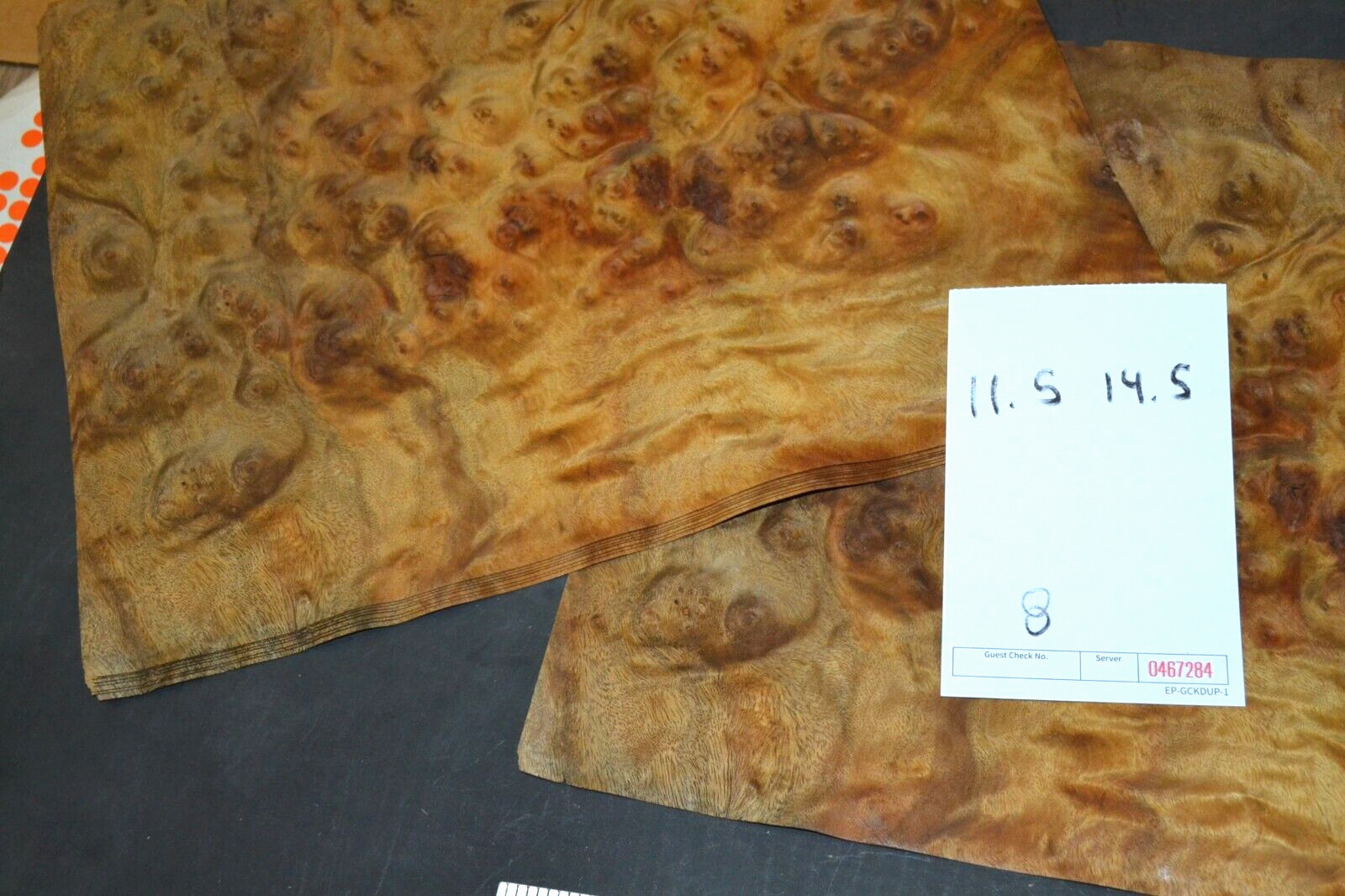 Camphor Burl Raw Wood Veneer Sheet 11.5 x 14.5 inches 1/42nd thick 4672-84