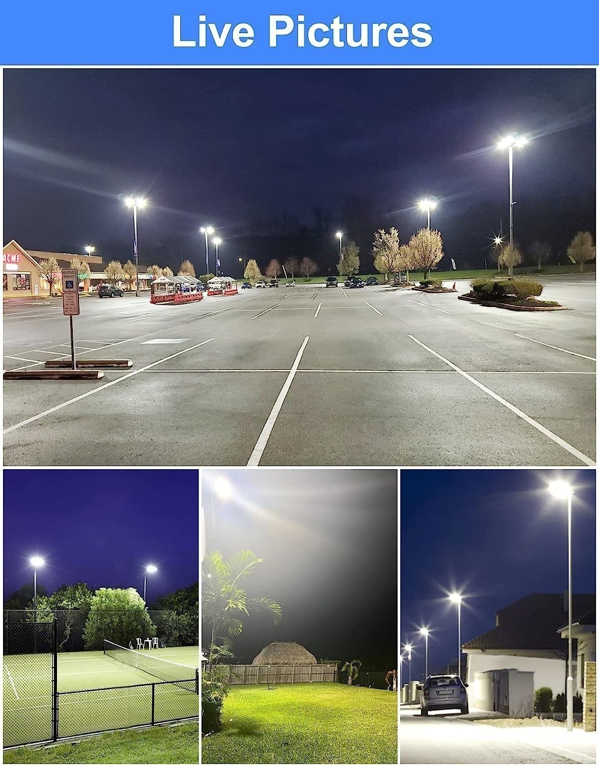 400W LED Parking Lot Pole Light Commercial Shoebox Fixture Super Bright 60000LM