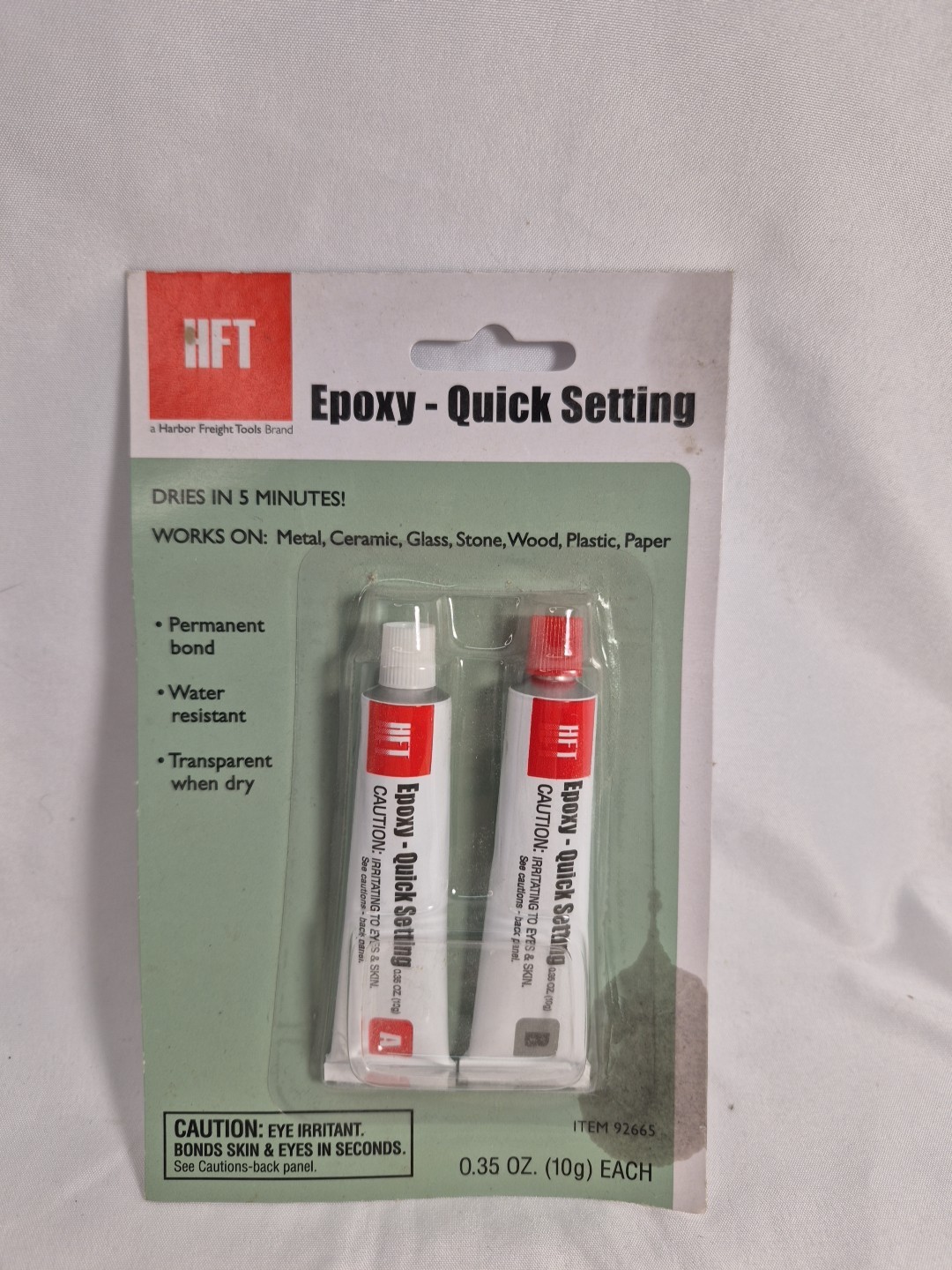 HFT Epoxy Quick Setting Dries in 5 Minutes Transparent When Dry Perm Bond NOS