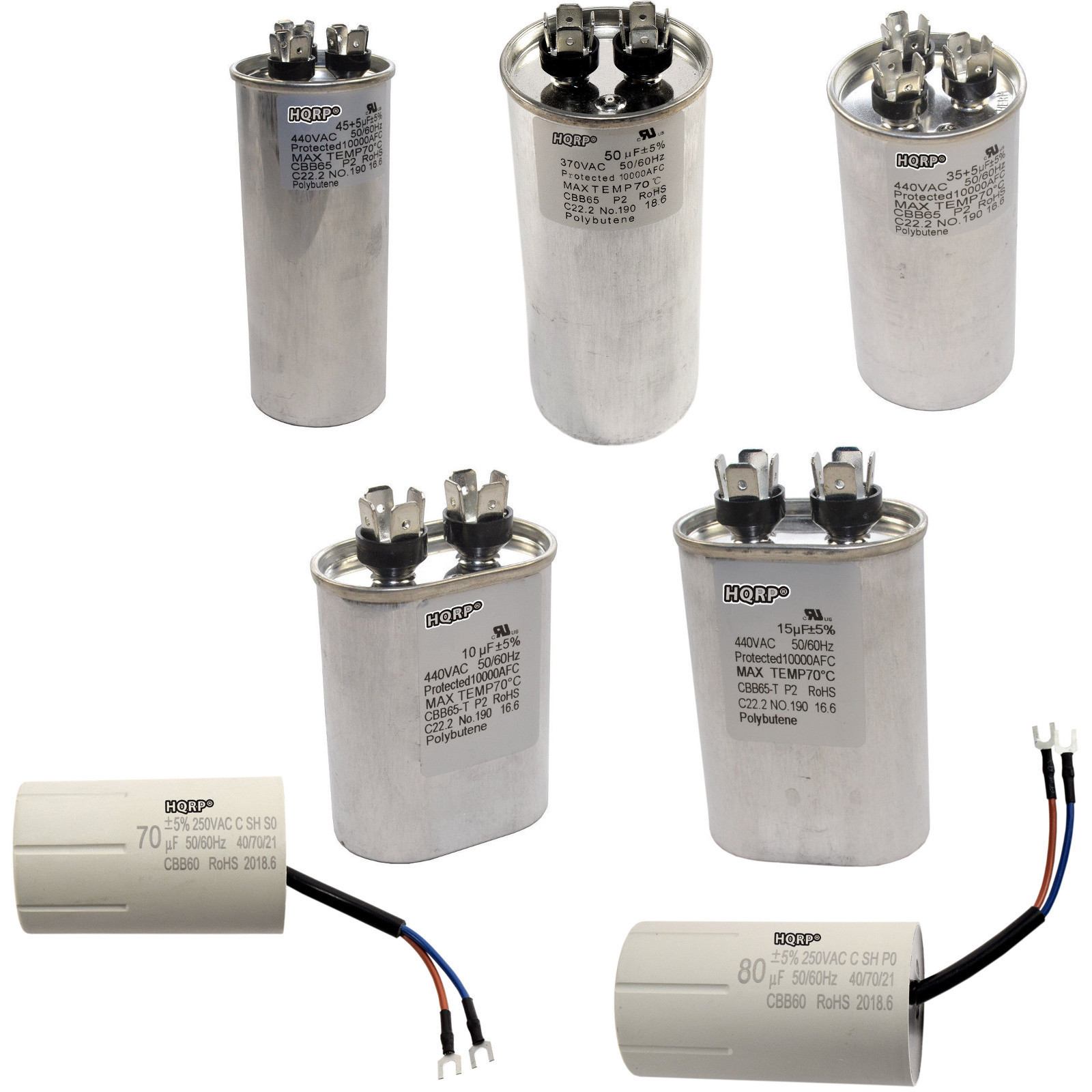 250-440V Capacitors CBB60 / CBB65 AC Electric Motor Start HVAC Blower Compressor