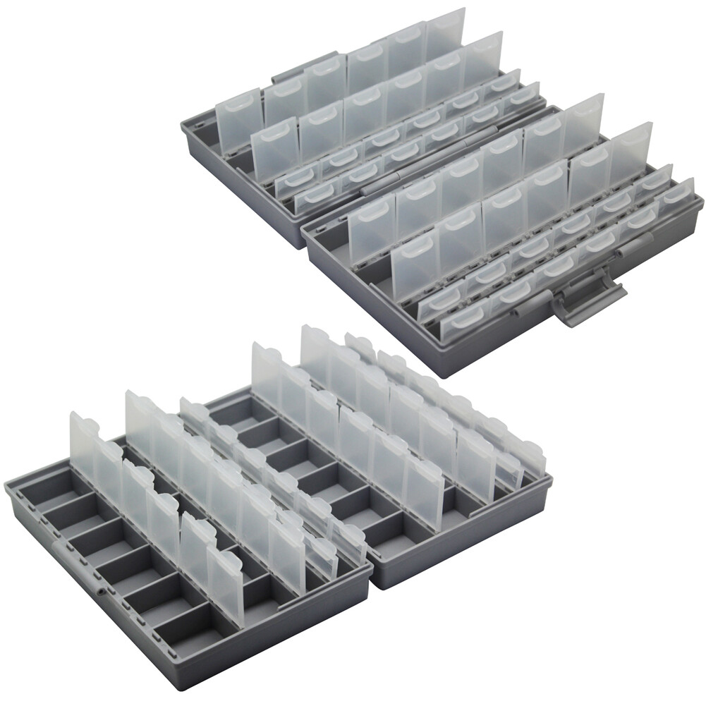 Aidetek 2pcs BOX-ALL-48 Compartments Empty Tiny Small Parts Storage Case USA