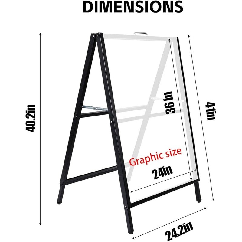 24 x36 Inch A Frame Sign Double-Sided Folding Sandwich Board Heavy Duty Slide-in