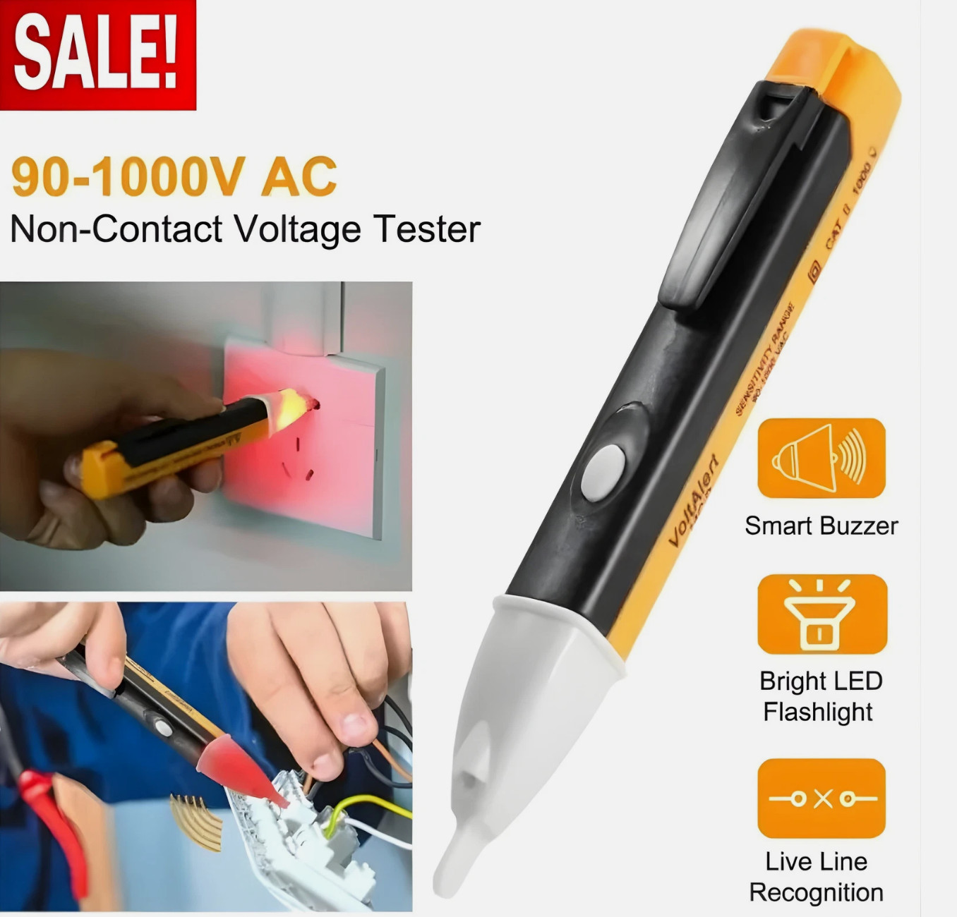 Digital Non-Contact Voltage Tester 90-1000V AC Test Pen Volt Detector