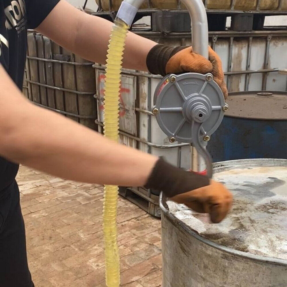 Drum Rotary Barrel Pump Hand Crank Diesel Fuel Oil Transfer Pump 55 Gallon+Tape
