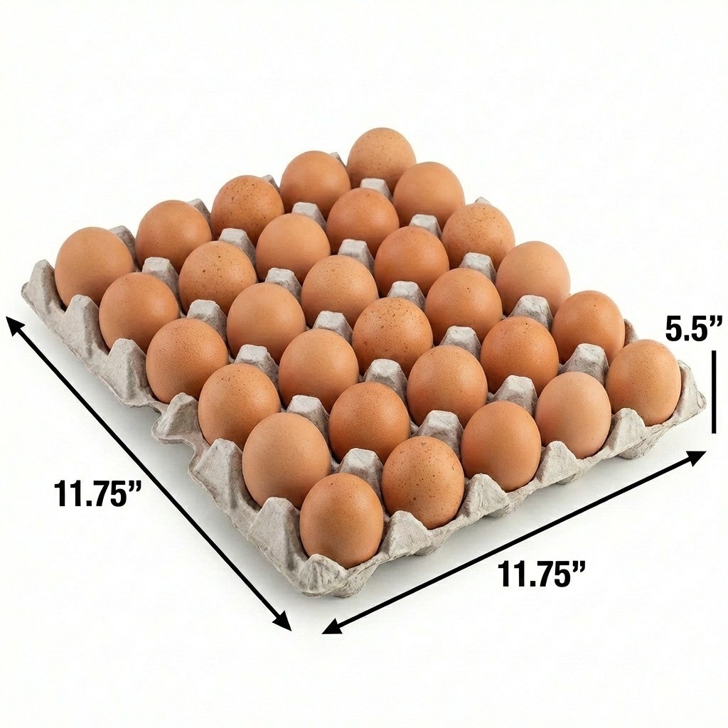 Elifsue Pulp Flat Egg Cartons | Stores 30 Large to Small Eggs – Pack of 15