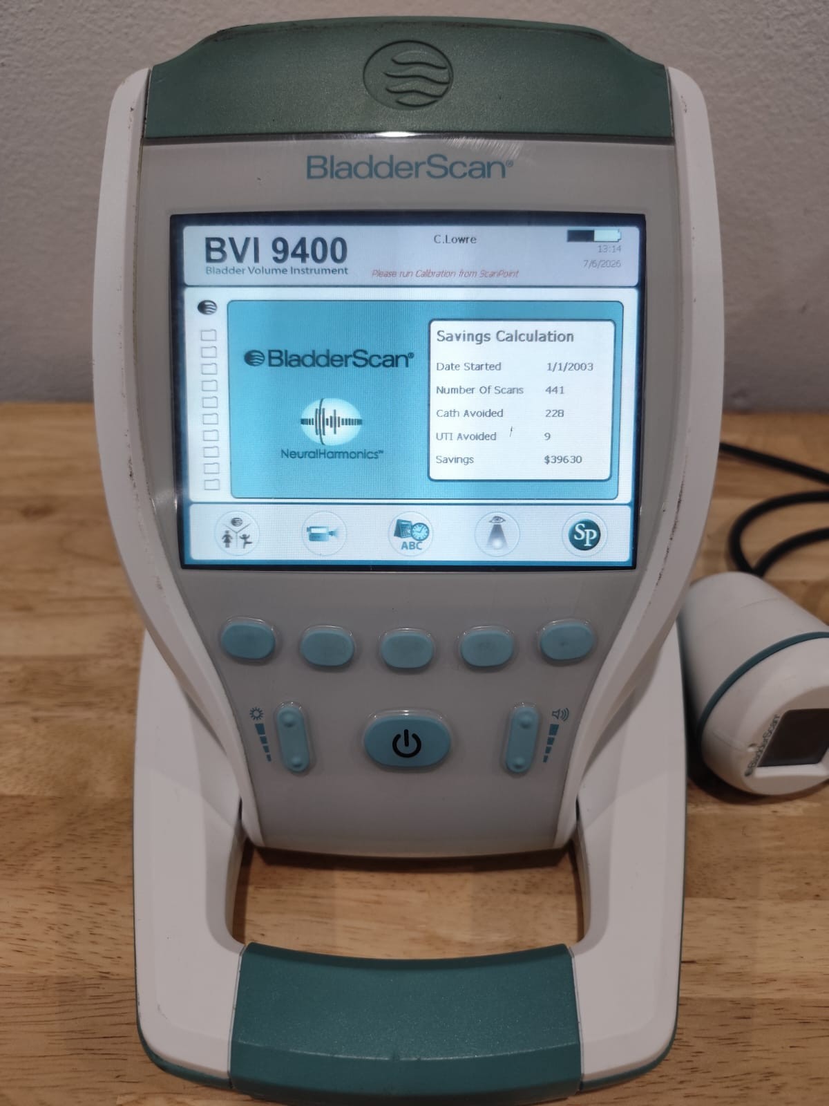 Verathon BladderScan BVI 9400 Bladder Volume Instruments Scanner Battery