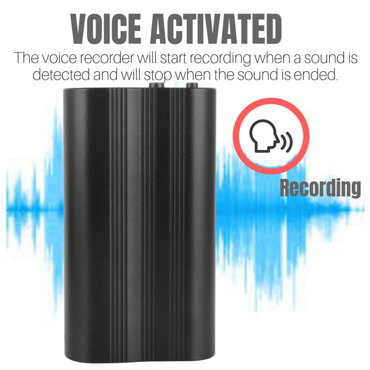 500 Hr 16GB Spy Digital Voice Activated Recorder Mini Audio Magnetic MP3 Player
