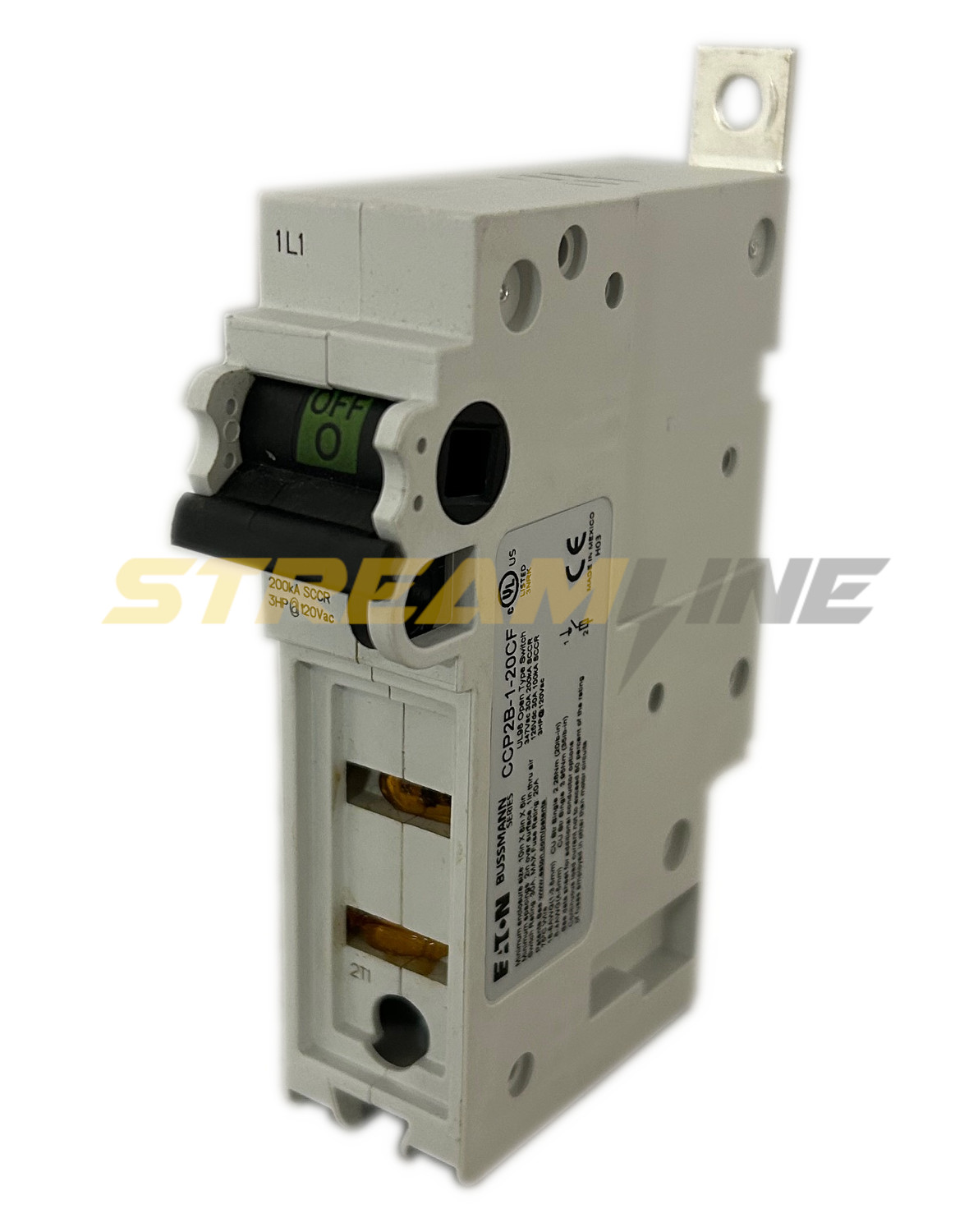 Eaton CCP2B-1-20CF Fusible Disconnect, UL98, Bolt-On, 20 Amp, 600Vac, 1-Pole