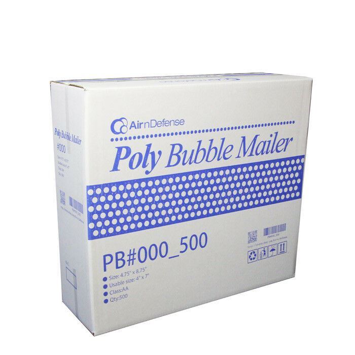 1500 #000 4×8 Poly Bubble Padded Envelopes Mailing Shipping Bags AirnDefense