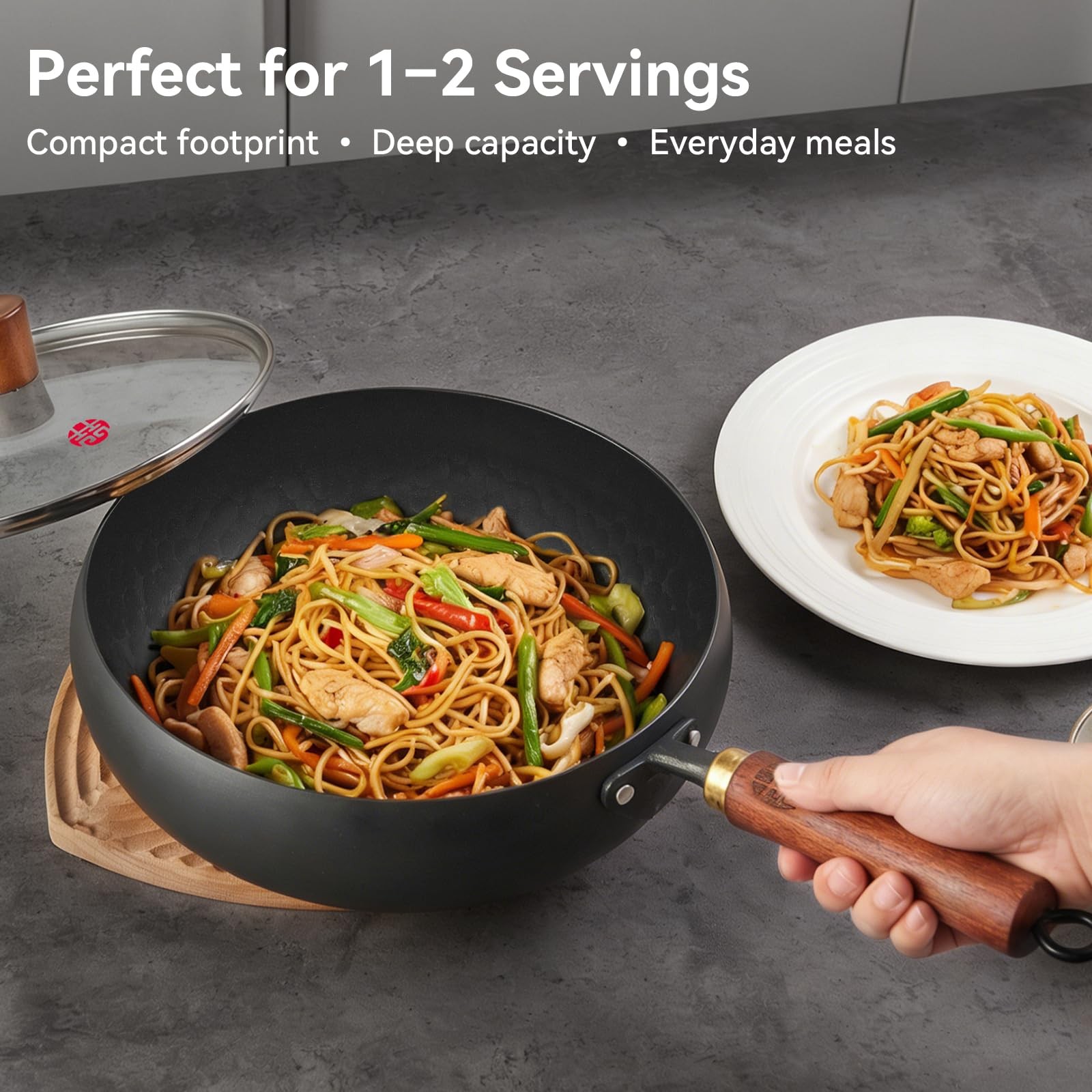 Wangyuanji 9.5 Carbon Steel Wok – – Stir Fry Pan For Induction Gas –