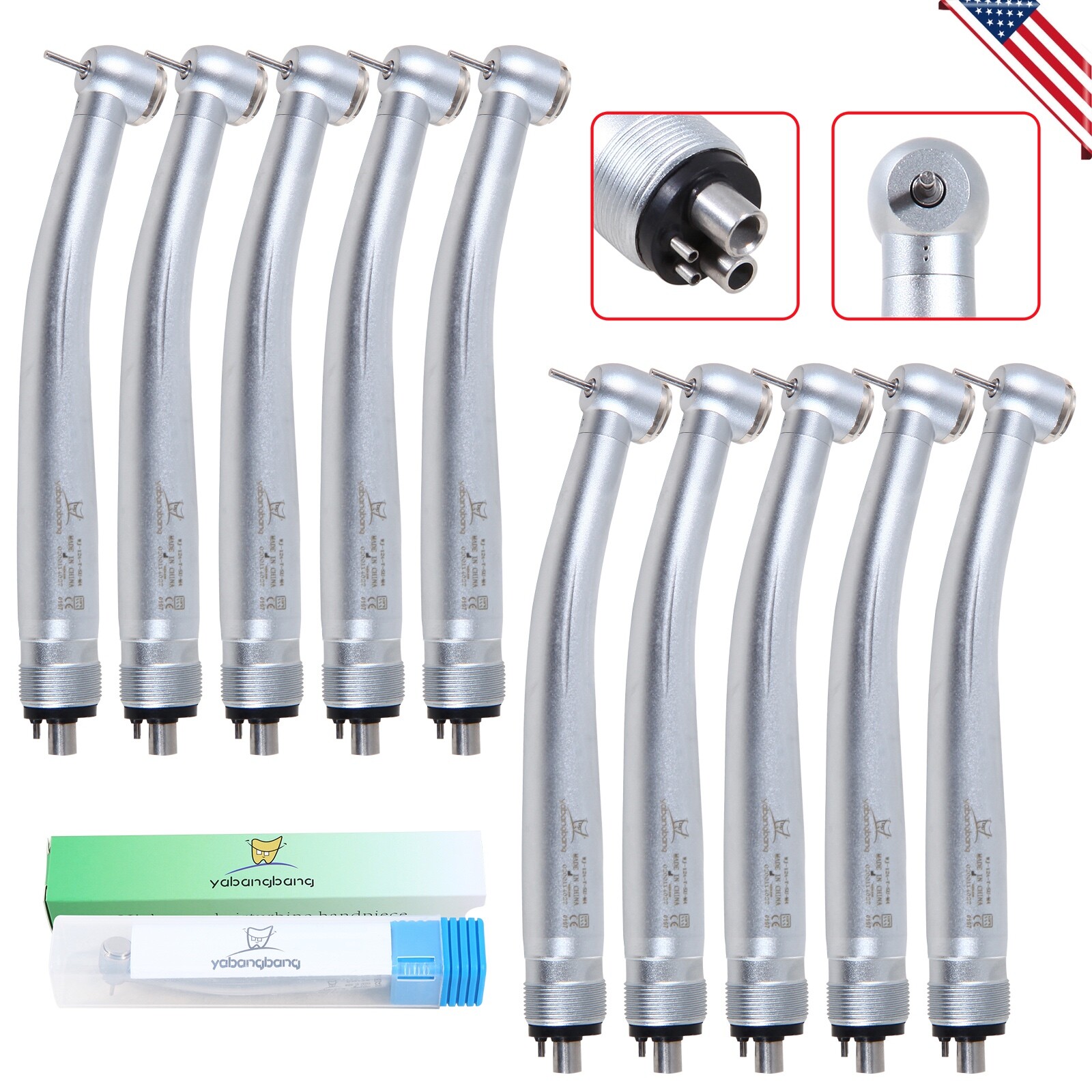 1-10 Pcs yabangbang NSK Style Dental High Speed Turbine Handpiece Push Button