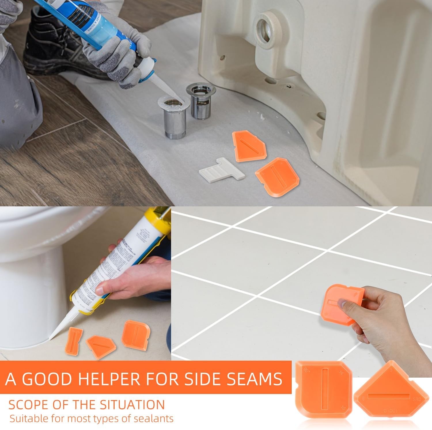 3PCS Silicone Caulking Tool Set Reusable Sealant Grout Finishing Kit Easy Use