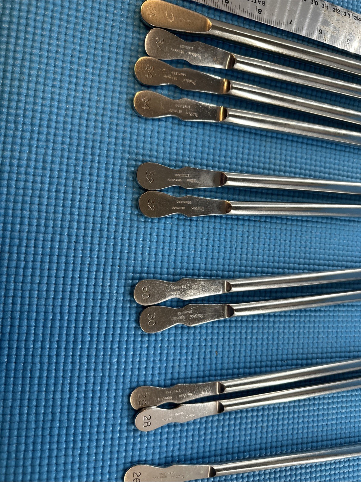 13 Each Jewet urethral sounds 11” Fr 24, 26, 28, 30, 32, 34 Fr Miltex,