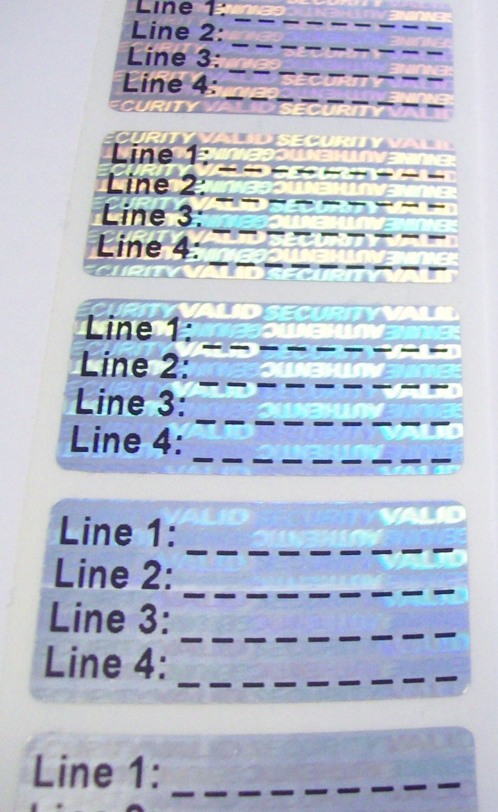 SV175c 1000 CUSTOMIZED SVAG .75″ x 1.5″ Hologram Security Stickers