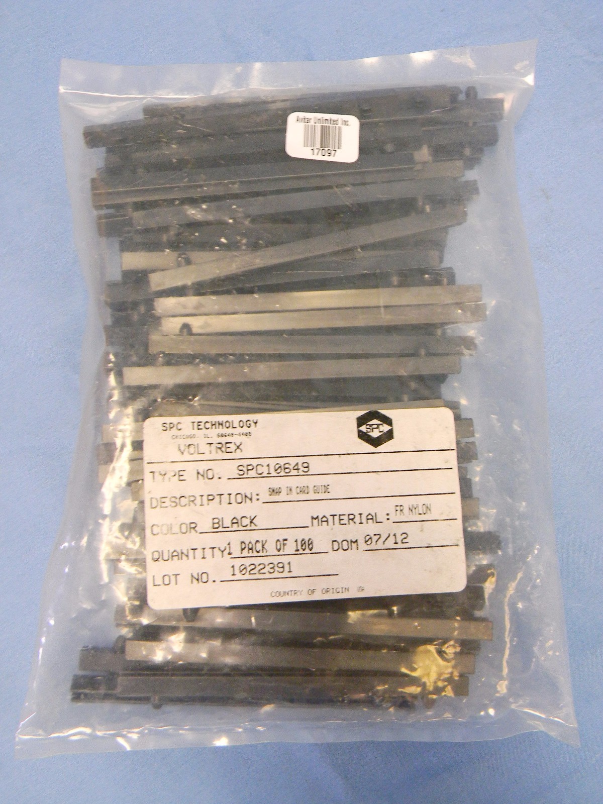100 NEW Voltrex ProPower 4-1/2” Circuit Card Guides SPC10649 Black/Nylon