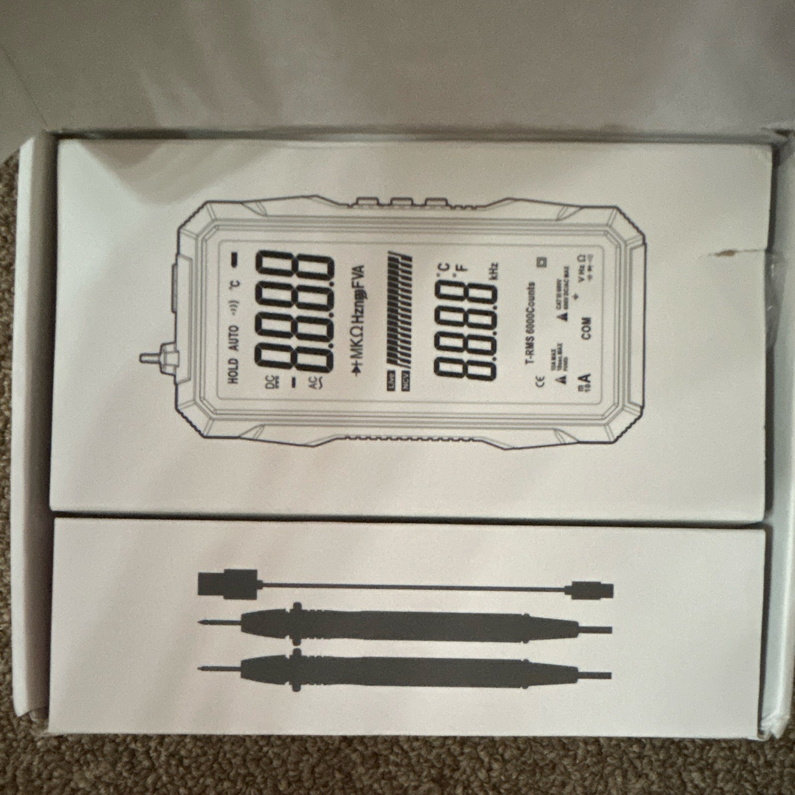Handheld Digital Multimeter CAT III 4.8″ Backlit Auto-Ranging 6000 Count 600V